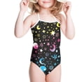 thumbnail image 2 of SEANATIVE Lace Up One Piece Bathing Suit Elastic Kids Bikini Swimsuit for Girls Size 7-8 T Casual Beach Swimwear Body Suits Colorful Star Moon, 2 of 5