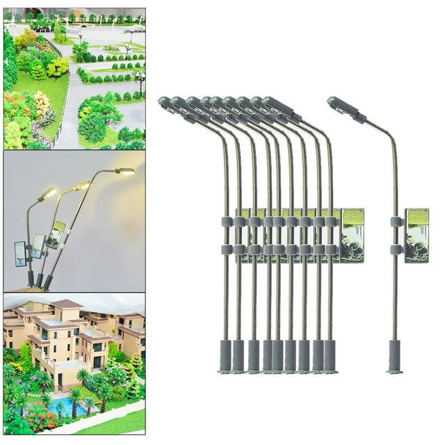 Juego de 10 de luz blanca cálida de arquitectura de paisaje de luz LED de 1: 150 LED de cabeza única perfke Luces de los ferrocarriles del tren