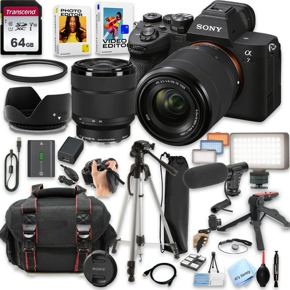 Sony A7 IV Mirrorless Camera with 28-70mm Lens   64GB SD Card and More