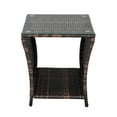 thumbnail image 5 of UBesGoo 18 in Outdoor Side Table, Glass Top Wicker Coffee Bistro Table,Wicker End Table, Rattan Furniture for Poolside, 5 of 7