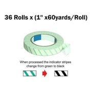 36 Rolls of 1" wide Indicator Tape Autoclave Sterilization Tape Steam Dry Heat or Chemical Sealer CSR Dental Tattoo SPA Unipack Medical