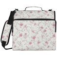thumbnail image 2 of Zipper Binder with Shoulder Strap 2 inch 3 Ring Waterproof File Folder Organizer Bag 500 Sheet Small Pink Floral Pattern, 2 of 8