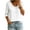 White, variant on Womens T-Shirts Solid Color V-Neck Three Quarter Sleeve Loose Fit Pullover Tops Soft Cotton Blend Lightweight Breathable Jersey Knit Shirts Summer Spring Apparel White L
