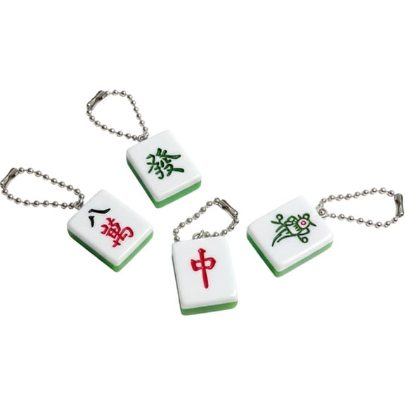 vlrwzc Mahjong Tile Keychain - Acrylic Feng Shui Lucky Keyring Chinese Culture Bag Pendant Creative Backpack Decor Mini Gift