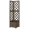 thumbnail image 1 of vidaXL Corner Trellis Planter Grey 40x40x150 cm Solid Fir Wood, 1 of 4