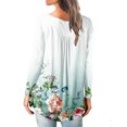 thumbnail image 4 of Camiseta informal para mujer, blusa estampada de manga larga con cuello redondo y botones fruncidos Fridja  bvmnju2978, 4 of 6