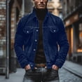 thumbnail image 2 of Zynoxe Mens Corduroy Trucker Jacket Outdoor Lapel Button Down Fall Vintage Outerwear Streetwear Classic Casual Jacket for Daily Wear, 2 of 5