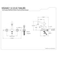 thumbnail image 5 of Kingston Brass KS2442ALBS Heritage Double-Handle Wall-Mount Bridge Kitchen Faucet with Brass Sprayer, Polished Brass, 5 of 7