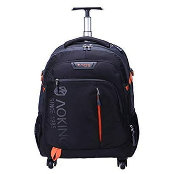 AOKING 20/22 ? Water Resistant Rolling Wheeled Backpack Laptop Compartment Bag(22 inch, Black)