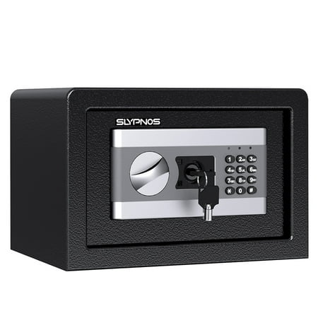 SLYPNOS Digital Electronic Safe Box,Fireproof Box Fireproof Safe and Waterproof Safe With Key Lock Removable Shelf, 2 Emergency Override Keys, Personal/Master Code