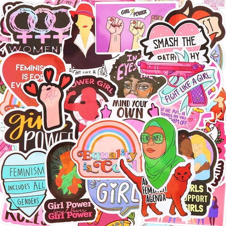 70 Pieces Feminist Stickers Vinyl Waterproof Decal Stickers Girls Power ...