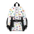 thumbnail image 3 of Multicolor Dog Paw Print White Pattern Backpack for School, Cute School Bag with Adjustable Shoulder Straps and Padded Back, 15"x11.42"x5.5", 3 of 5