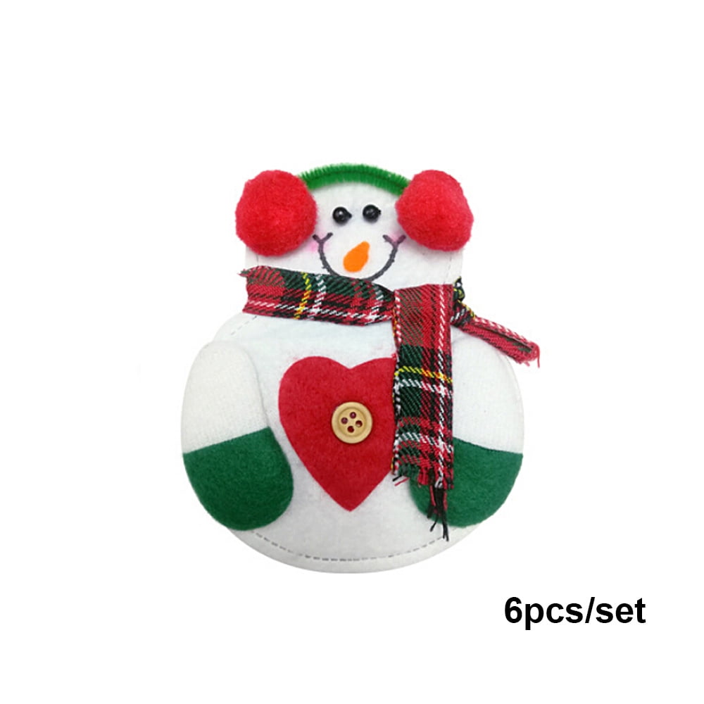 6pcs Set Christmas Party Decorations For Home Dinner Table Cute