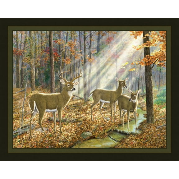 Saved By A Twig Deer 45" Wide Cotton Panel Fabric