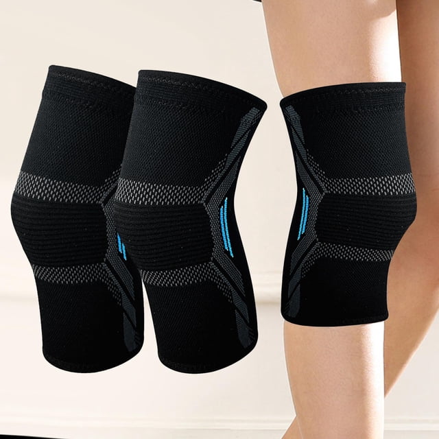 Rodilleras de compresión Yinane 2x soporte para gimnasio Fitness baloncesto voleibol Azul L