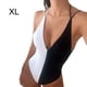 thumbnail image 4 of Bañador de mujer Sonducket con tirantes cruzados en la espalda baja Control de barriga Blanco negro XL, 4 of 6
