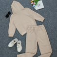 thumbnail image 6 of HAiming Kids Girls Tracksuit Sets Trendy Fall Winter Solid Long Sleeve Sweatshirts Jogger Sweatpants 2 Piece Outfits, 6 of 9