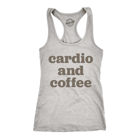 Womens Cardio And Coffee Tank Top Funny Morning Workout Tank For