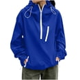 thumbnail image 2 of OGLCCG Rain Jacket Women Half Zip Lightweight Waterproof Windproof Hooded Coat with Zipper Pockets Outdoor Windbreaker Raincoat with Hood, 2 of 7