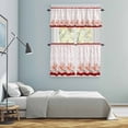 thumbnail image 5 of Red Coastal Shell Kitchen Curtains Sets for Windows 24 Inch Length, Nautical Seahorse Coral Stripes Rod Pocket Window Treatments Tier Curtains and Valances Set for Bedroom/Bathroom, 5 of 8