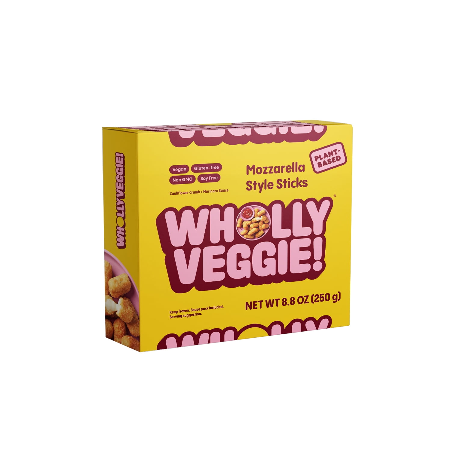 Wholly Veggie Dairy Free Mozzarella Cheese Sticks, Gluten Free Snack, 8