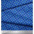 thumbnail image 2 of Soimoi Blue Crepe Silk Fabric Square & Triangle Geometric Decor Fabric Printed Yard 42 Inch Wide, 2 of 3