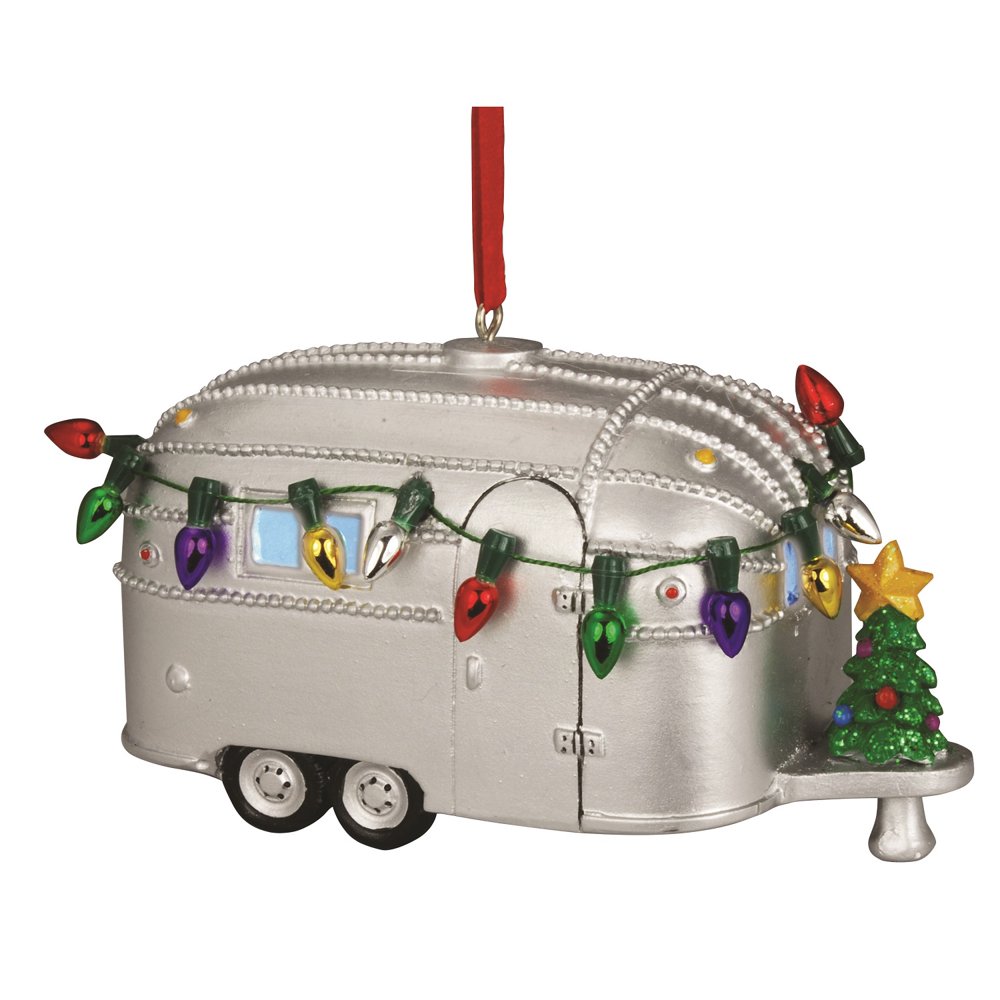 Light Up Silver Camper with Tree Christmas Holiday Ornament Walmart