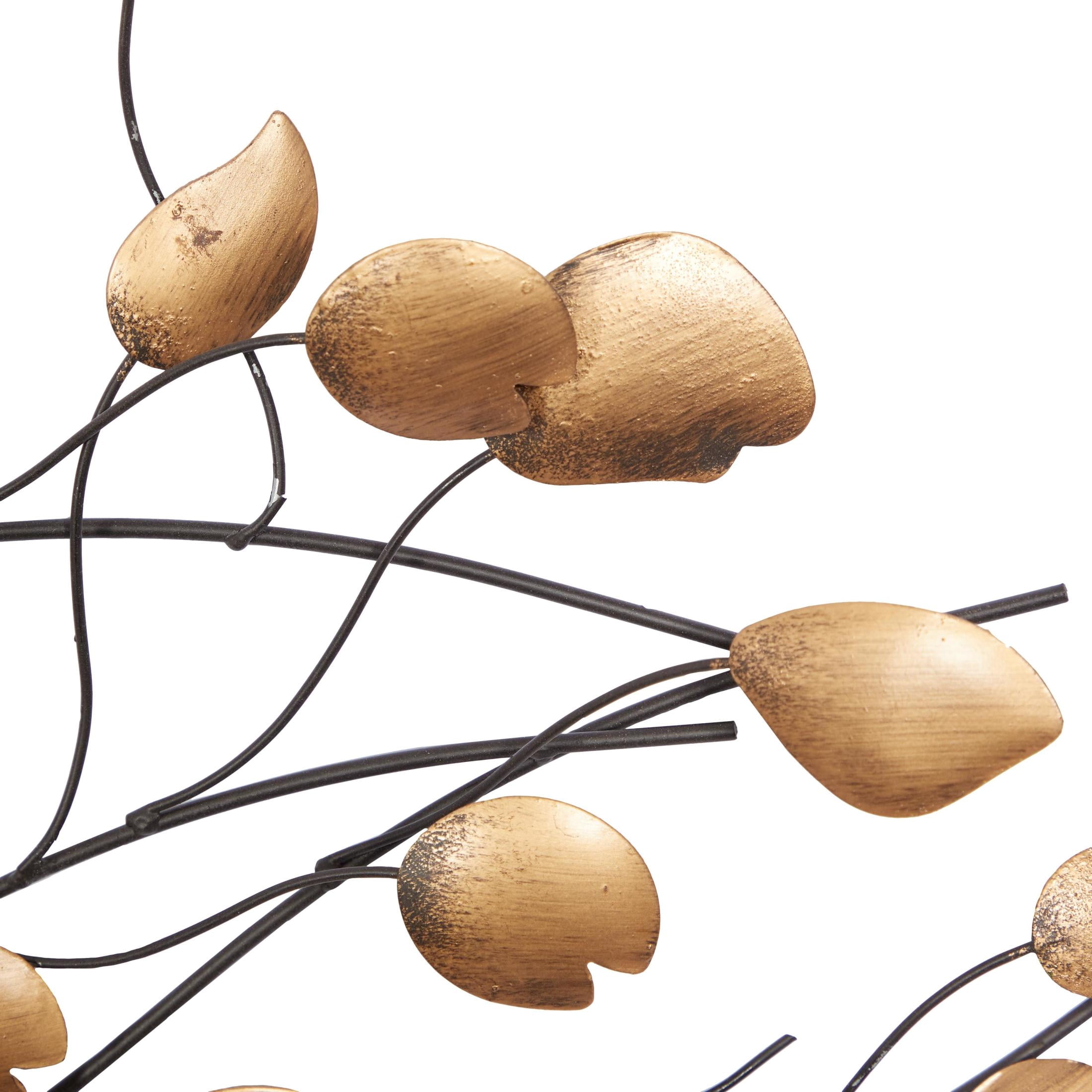 DecMode Gold Metal Leaf Wall Decor