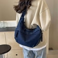 thumbnail image 3 of Bolso Bandolera Cgtredaw para Mujer Multibolsillos Denim Sólido Dumpling Sling Bag, 3 of 9