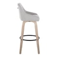thumbnail image 5 of Hannah 30" Fixed-Height Barstool Set of 2, Bar Stools Swivel, Bar Chairs, Swivel Bar Stools Set of 2 with Back, Bar Stools for Kitchen Island (Grey Fabric), 5 of 6