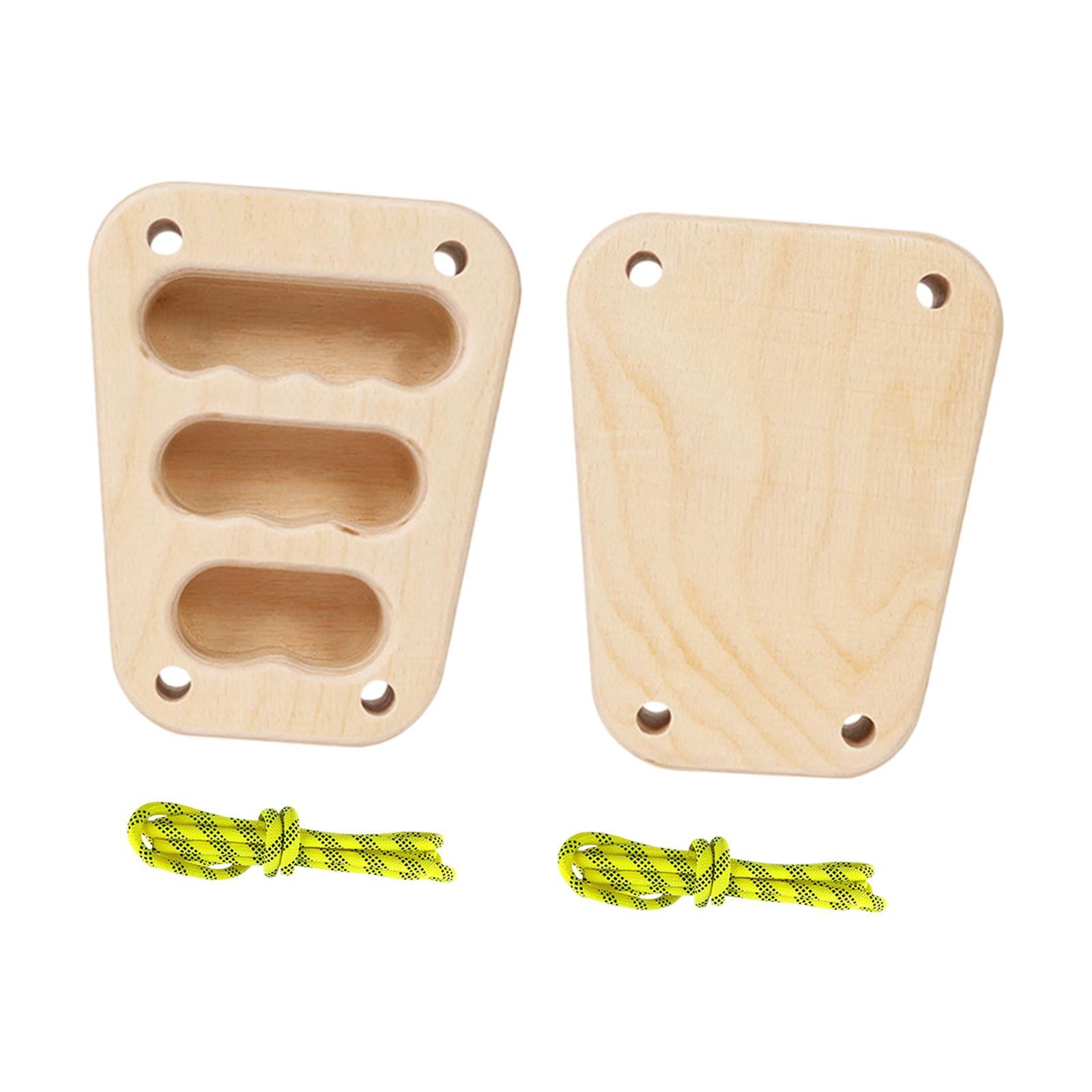 figatia 2 Pieces Wooden Rock Climbing Holds for Climbers Upper Body Workouts Training Board for Doorway Athletes