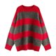 thumbnail image 3 of Suéter de punto a rayas anchas con colores a juego y cálido de vellón para otoño e invierno, suave y cómodo para todas las combinaciones, 3 of 5