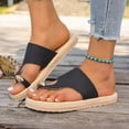 thumbnail image 2 of Beach Sandals For Women Summer Casual Comfy Slip-On Flip Flops Metal Buckle Woven Bottom toe Walking Shoes (5.5, Khaki), 2 of 9