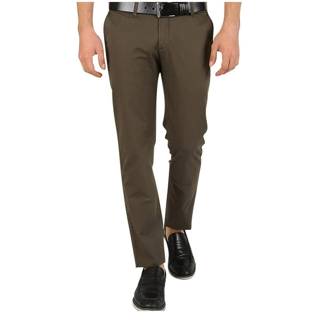 Cinvoph Dressy Pants for Men Classic Fit Solid Color Outdoor Pants Straight Suit Pants