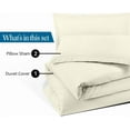thumbnail image 3 of Couture Charm 3 Sided Zipper Closure Duvet Cover 3-Piece Set Unique Design 600-TC Egyptian Cotton, California King ( 104" x 98" ) (Beige, Solid), 3 of 4