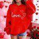 thumbnail image 3 of Sudadera con capucha y estampado de corazón de San Valentín, sudadera de manga larga para niños y niñas, chaqueta para niñas de talla mediana y grande., 3 of 7