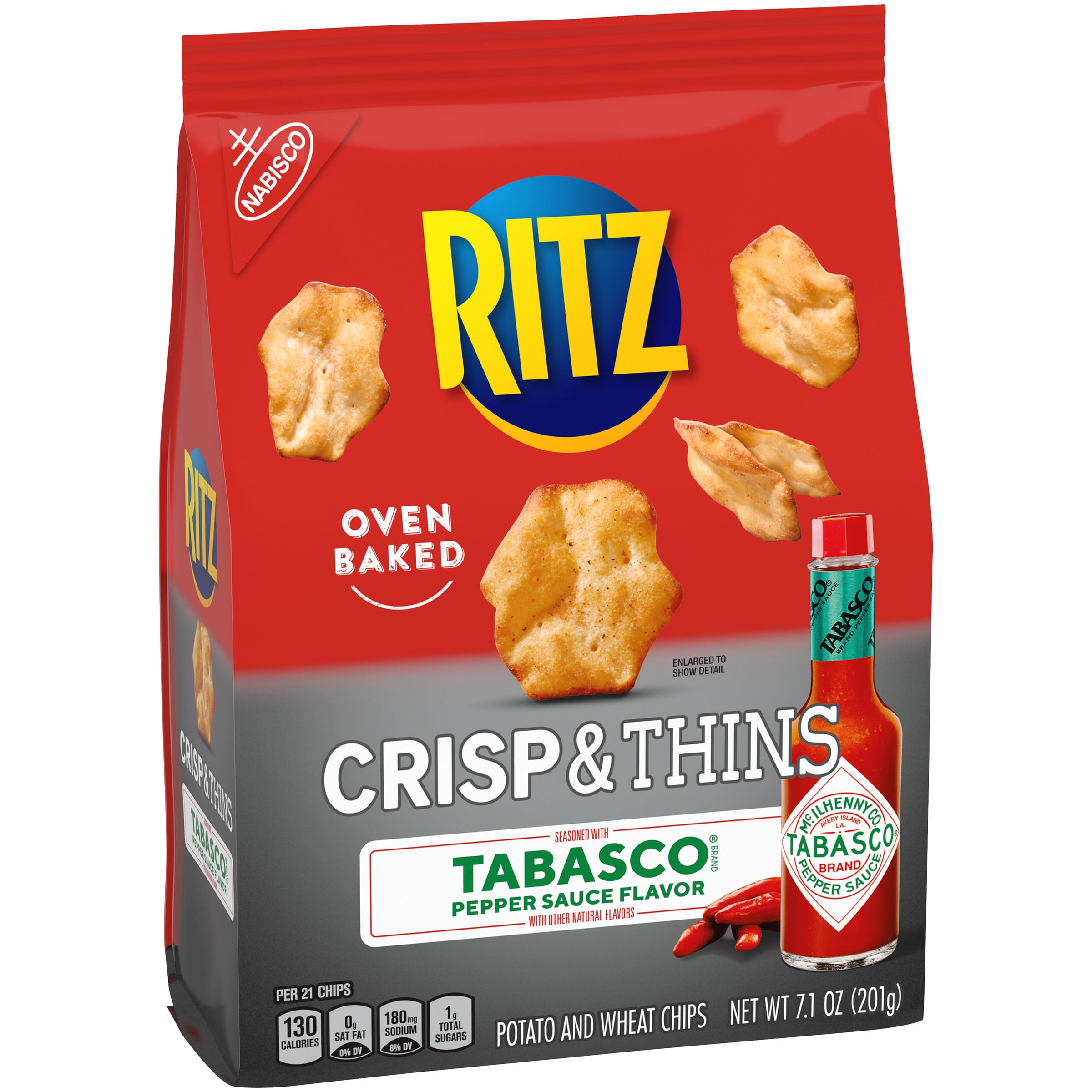 Ritz Crisp & Thins Tabasco Sauce Chips, 7.1 Oz