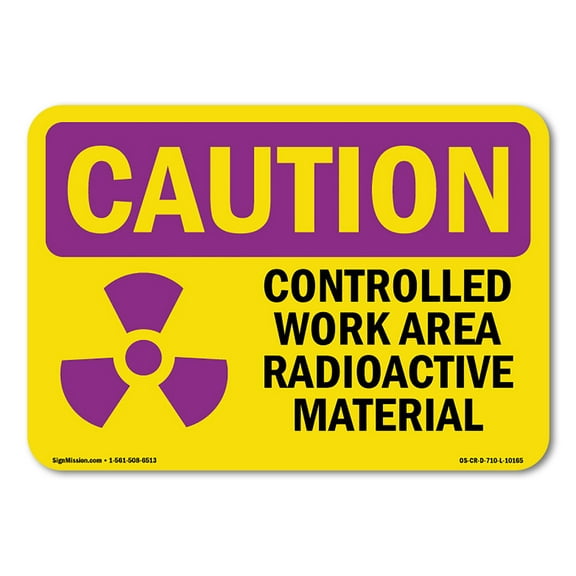 OSHA CAUTION RADIATION Sign - Controlled Work Area Radioactive | Plastic Sign | Protect Your Business, Work Site, Warehouse & Shop Area | Made in the USA