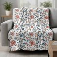 thumbnail image 2 of Pink Red Floral Blanket Soft Cozy Warm Throw Blanket for Couch, Plush Fuzzy Flannel Fleece Blankets for Sofa, Vintage Watercolor Flower Plant Bed Blankets Lightweight Gifts for Women, 30"x40", 2 of 9