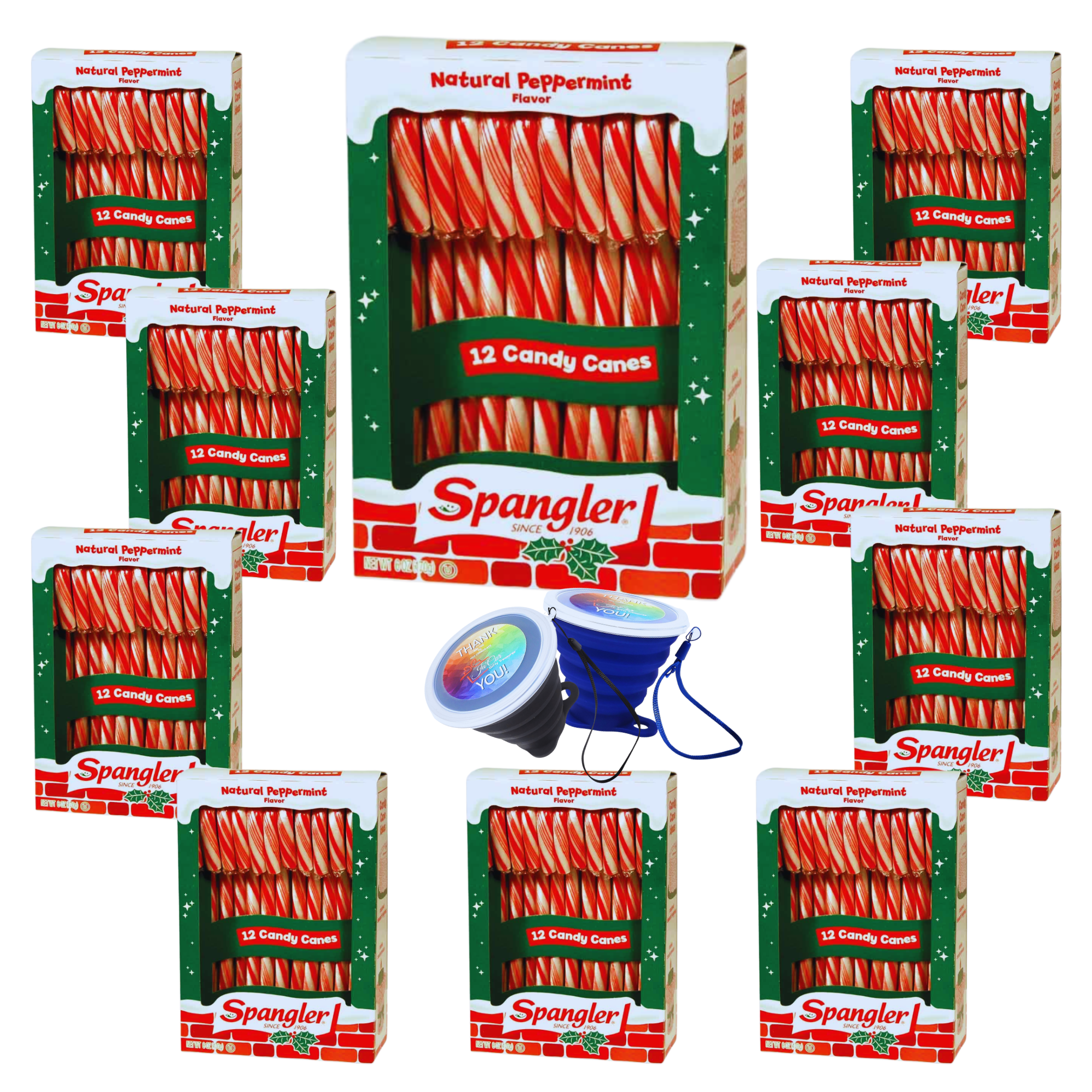 Classic Red and White Peppermint Candy Canes, Natural Peppermint Flavor