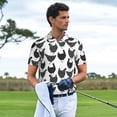 thumbnail image 6 of Balery Retro Rooster Printed Men’s Short Sleeve Polo Shirt, Midweight Men's Shirt,Golf Polo shirts -, 6 of 9