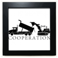 thumbnail image 1 of Coopérative de Transport de Sédiments Camions Noir Carré Cadre Photo Mur Table, 1 of 3