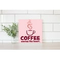 thumbnail image 2 of Coffee Warms Heart Pink Steaming Cup 12 x 12 Wood Wall Sign Plaque, 2 of 4