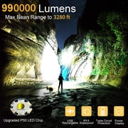 LED Flashlights, 101000 Lumen Super Bright Tactical Flashlight, Rechargeable Flash Light, 5 Modes Zoomable Waterproof Flash Lights for Emergency, Camping, Hiking, Outdoor, Home