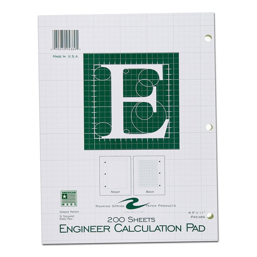 ENGINEER PAD 8.5"x11" GREEN PAPER