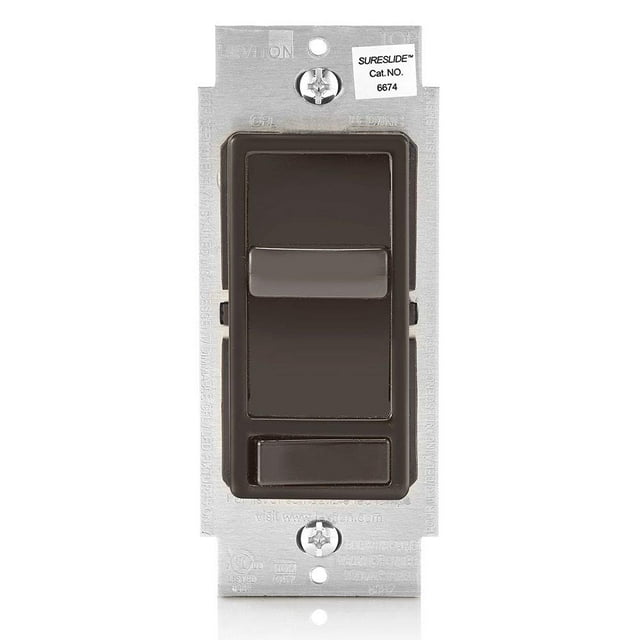 Interruptor de intensidad Leviton SureSlide 6674-P0B para bombillas LED
