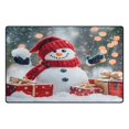 thumbnail image 2 of Ryvnso Snowman and Christmas Gifts Area Floor Mat Non-Slip Carpet Soft Rugs Doormats 31" x 20", 2 of 7