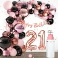 thumbnail image 4 of YANSION 21st Rose Gold and Black Birthday Decorations for Girls Women with Happy Birthday Banner，Rose Gold Black Balloons Garland Arch Kit, 21st Foil Balloon Party Supplies, 4 of 7