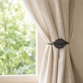 thumbnail image 3 of Evideco French Home Goods Curtain Holdbacks Set of 2 Gray Magnetic Curtain Tiebacks - Refined Leaf Design in Resin - Dual Pack Accessory for Draperies and Window Decor, 3 of 8