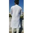 thumbnail image 2 of White Kurta Sherwani 100% Pure Georgette Mirror Work Embroidered Kurta Pajama For Men Chikankari Kurta Pajama For Made To Order, 2 of 2